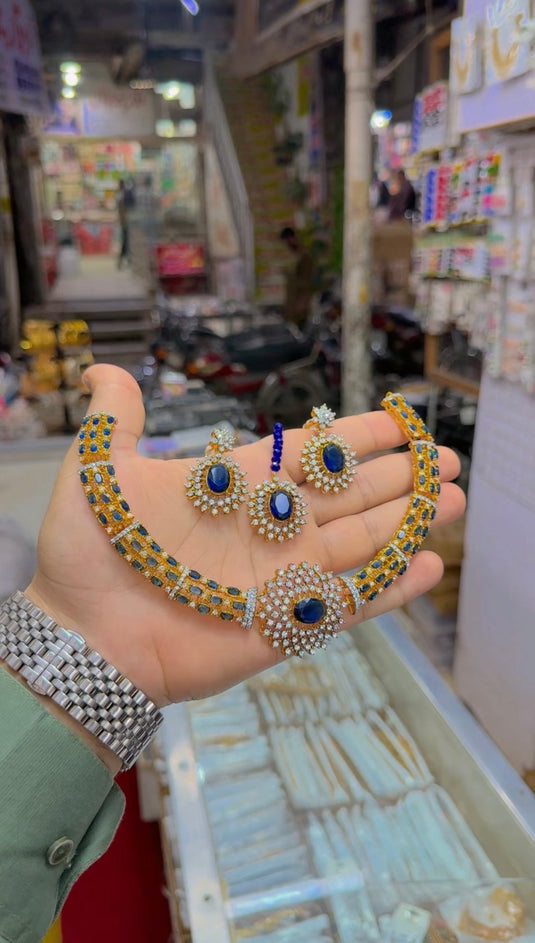 Diomand cut zircone necklace set (Ns318)