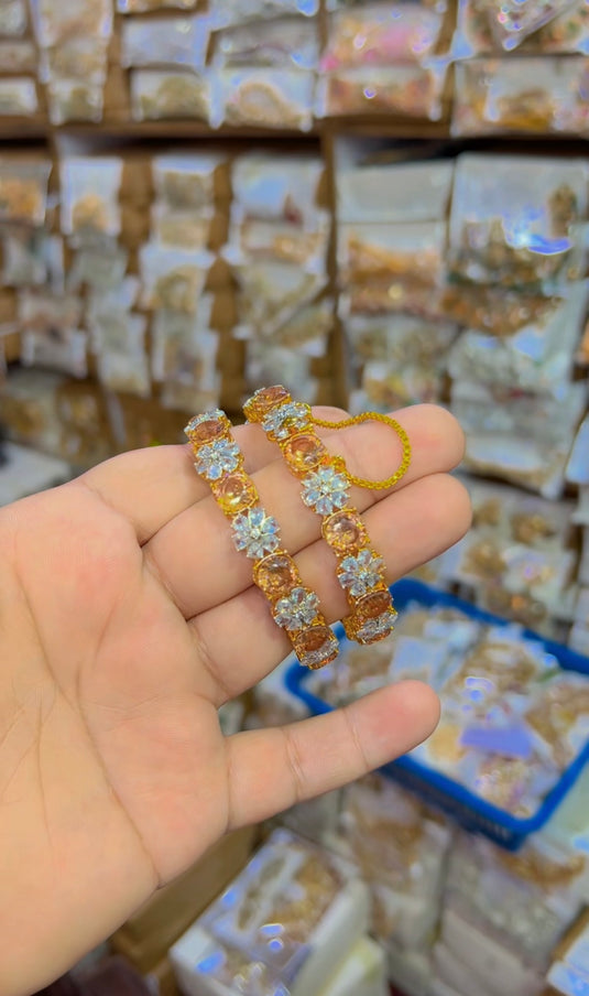 sona polish Zircone stones bangles (Bg115)