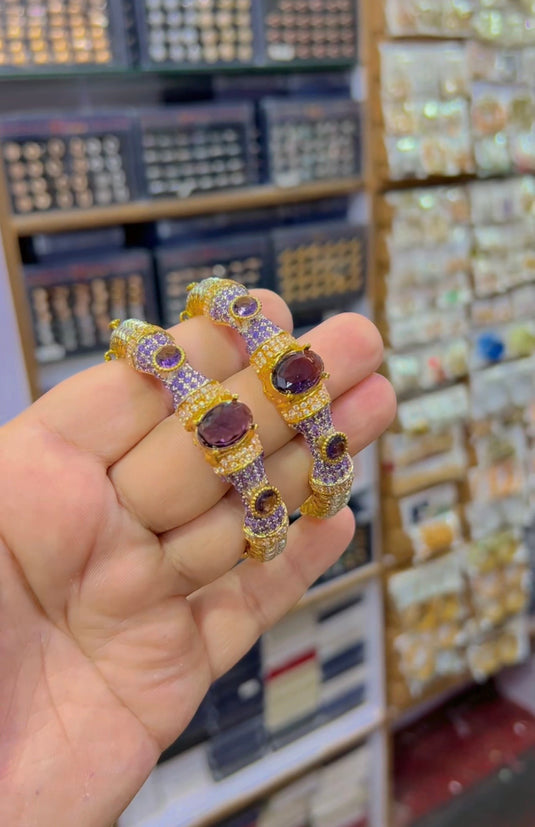 Zircone openable sona polish bangles (Bg163)