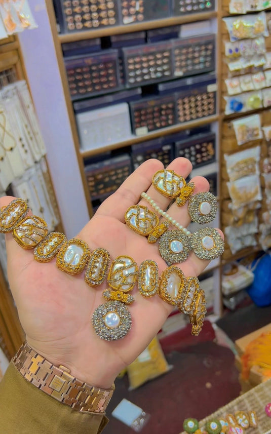 Turkish Necklace set(Mother of Pearl’s) (Ns93)