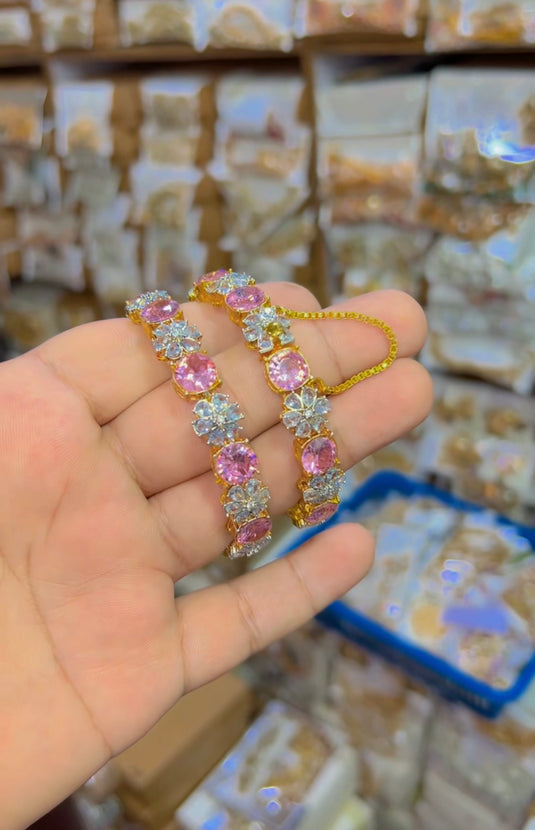 sona polish Zircone stones bangles (Bg115)