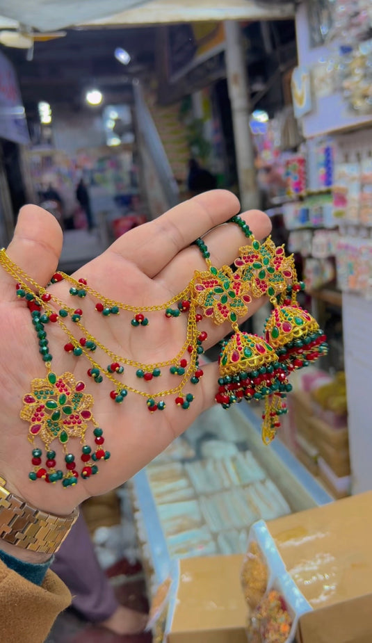 Zircone sharay wala bindiya Jhumkay (Bk26)