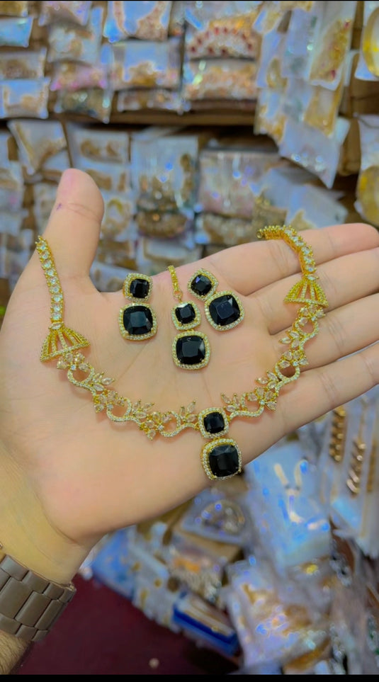 One Carrat Ad Zircone Necklace Set(Ns084)
