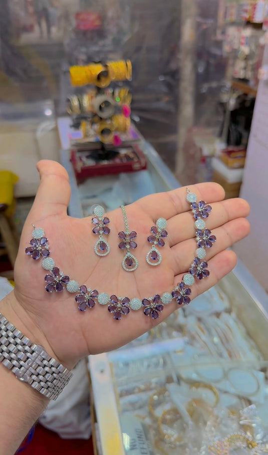 Ad american diomand necklace set (Ns240) very Good quality
