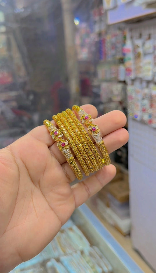 Gold plated Bangles set (Bg244)