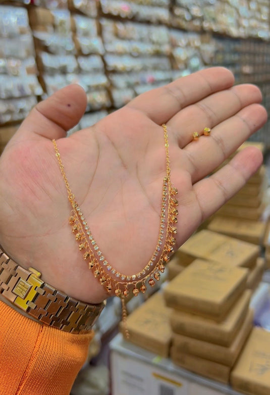 Gold plated 2bl chain Locet set (Ls146)