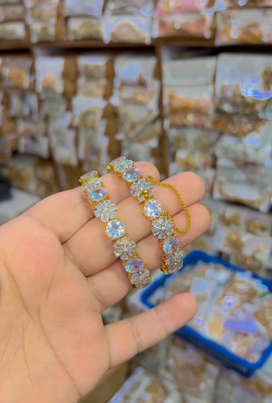 sona polish Zircone stones bangles (Bg115)