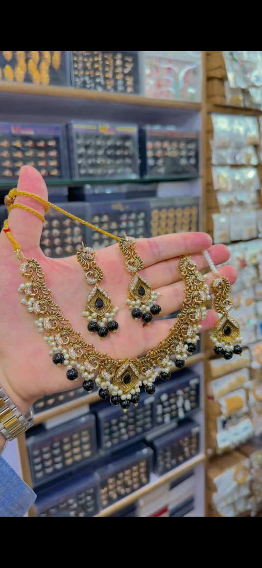 3D Oxidise Necklace set(Ns149)