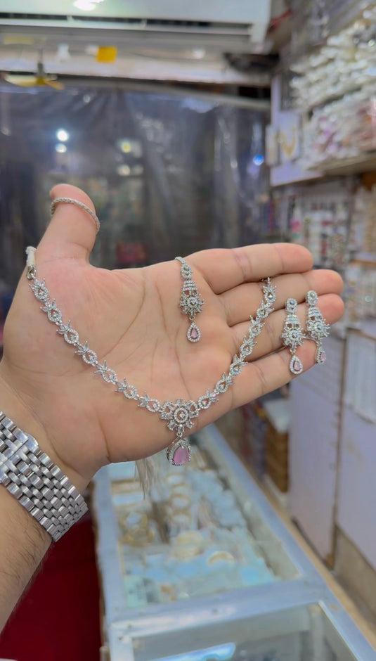 Ad american diomand necklace set (Ns242)