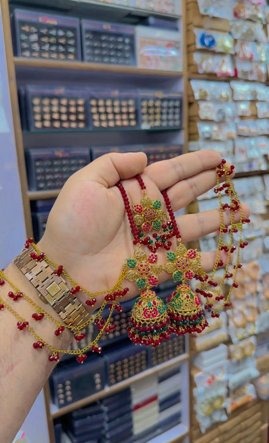 Bahobali earrings + Bindiya (Bk31)