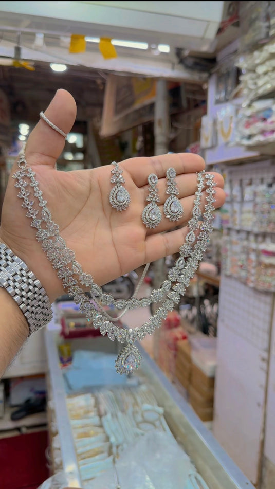 1 carat (Ad) 2bl layer necklace set (Ns323)
