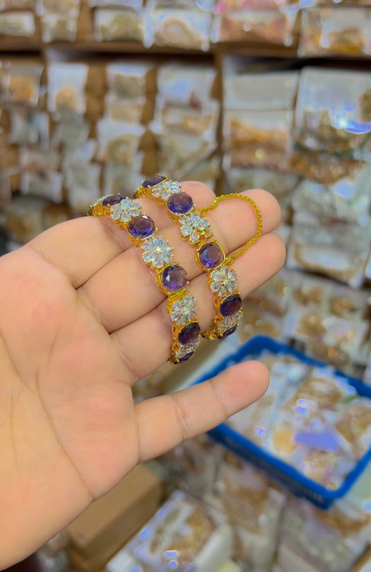 sona polish Zircone stones bangles (Bg115)