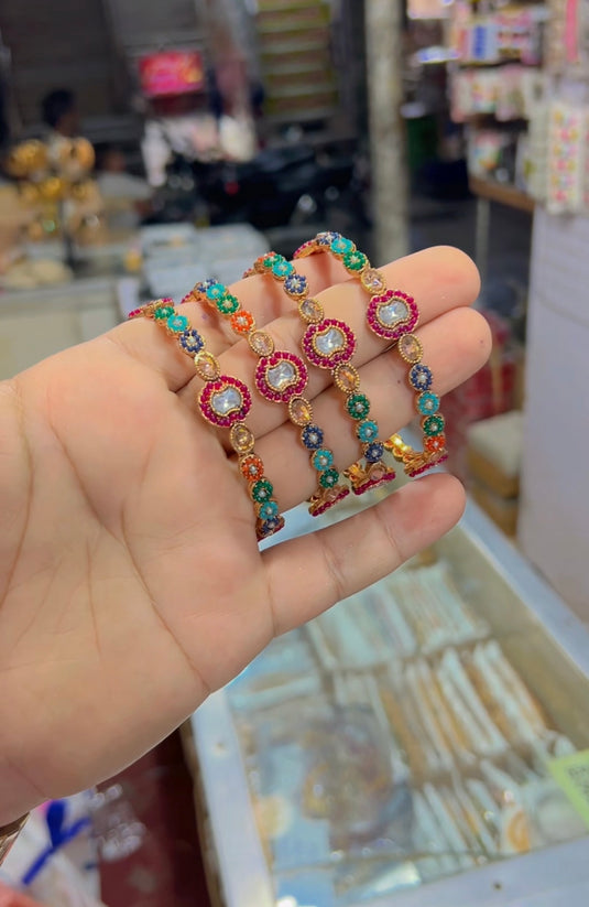kundan 4 pc bangles (Bg129)