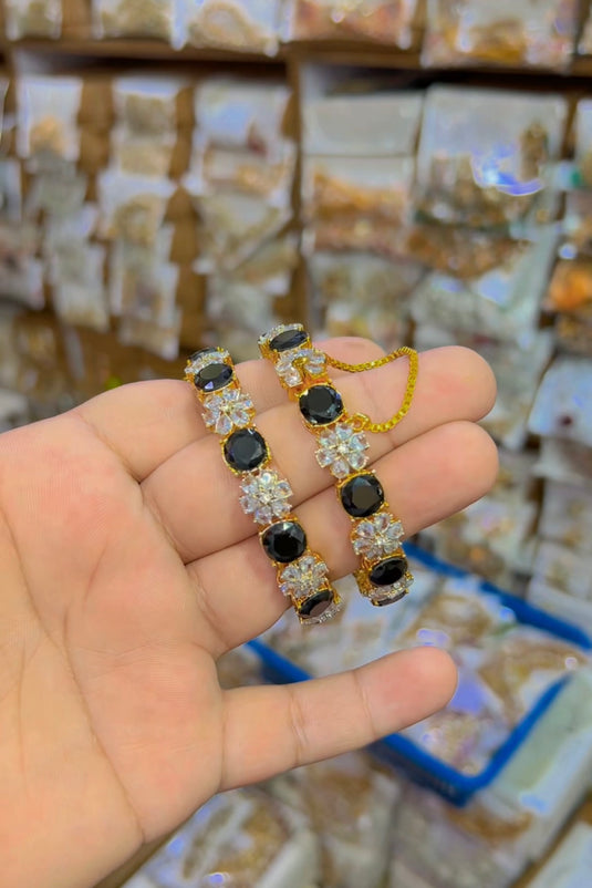 sona polish Zircone stones bangles (Bg115)