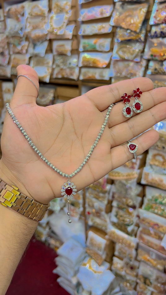 Chandi polish set + ring (Ls020)