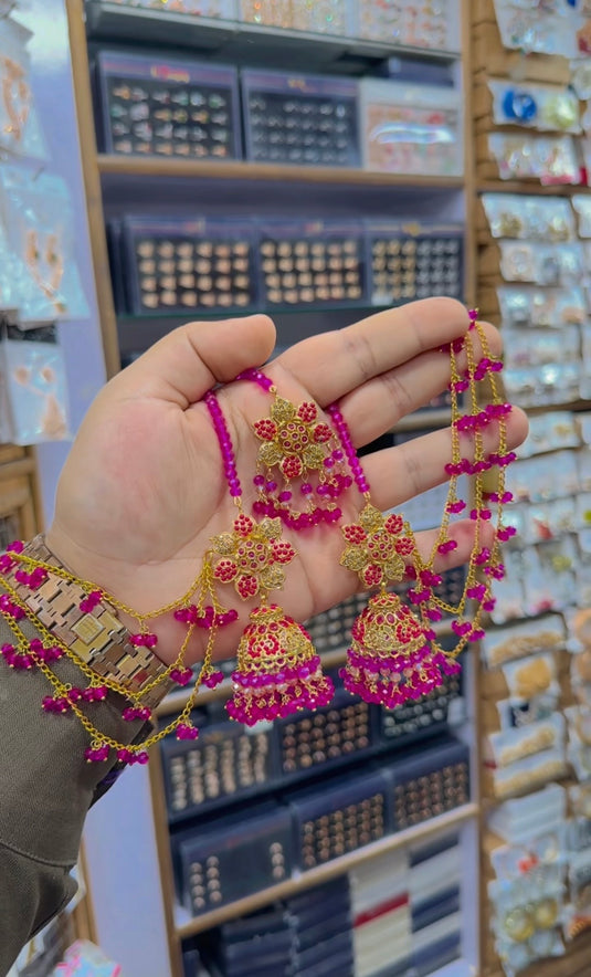 Bahobali earrings + Bindiya (Bk31)