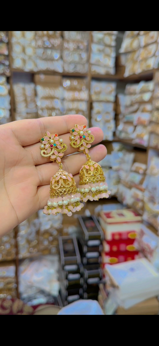 Real Sona Polish Jhumka (Er95)