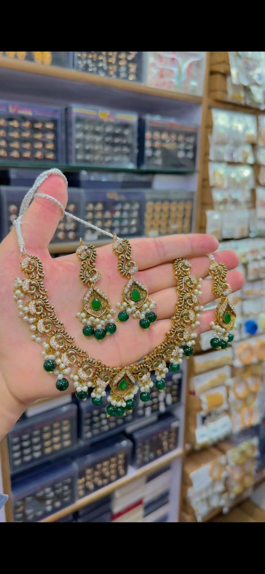 3D Oxidise Necklace set(Ns149)