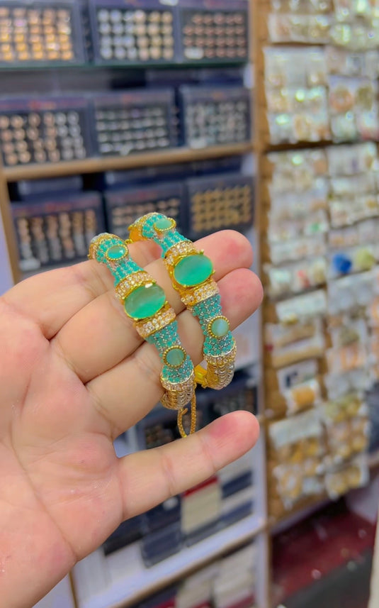 Zircone openable sona polish bangles (Bg163)