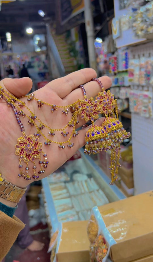 Zircone sharay wala bindiya Jhumkay (Bk26)