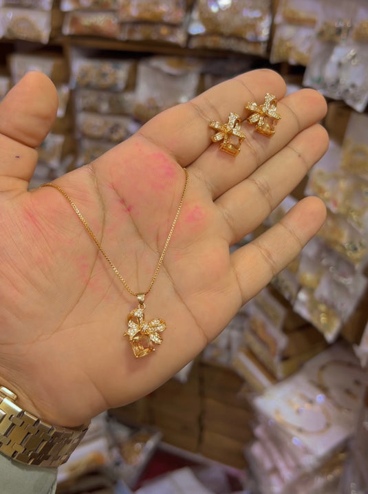 Gold plated locet set (Ls092)