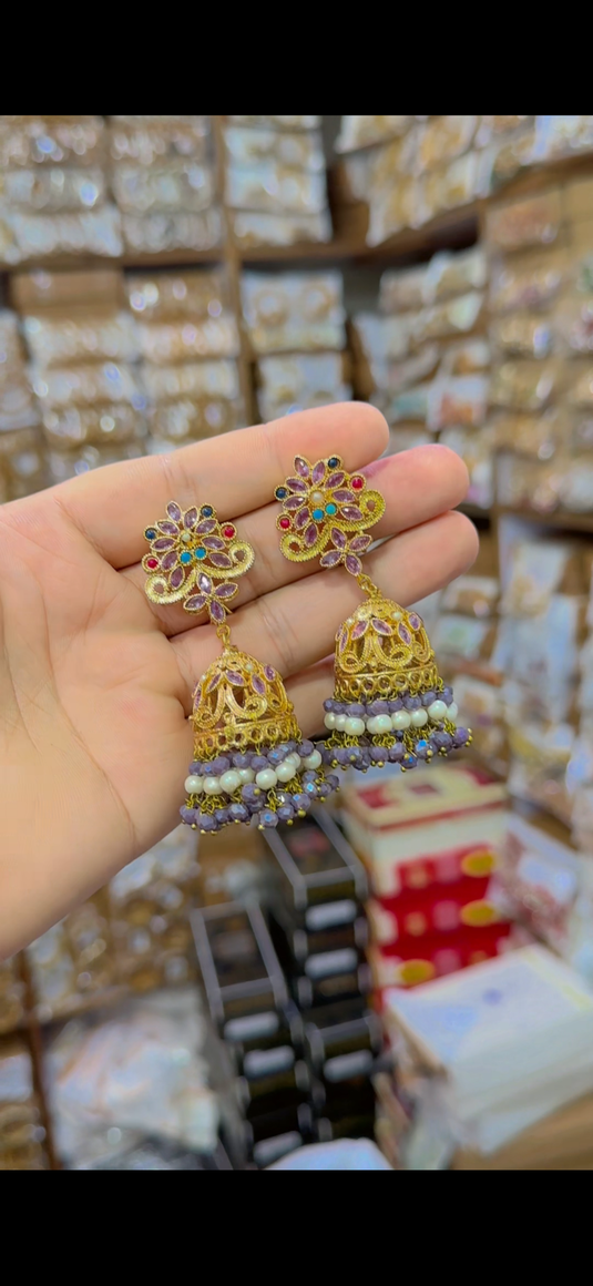Real Sona Polish Jhumka (Er95)