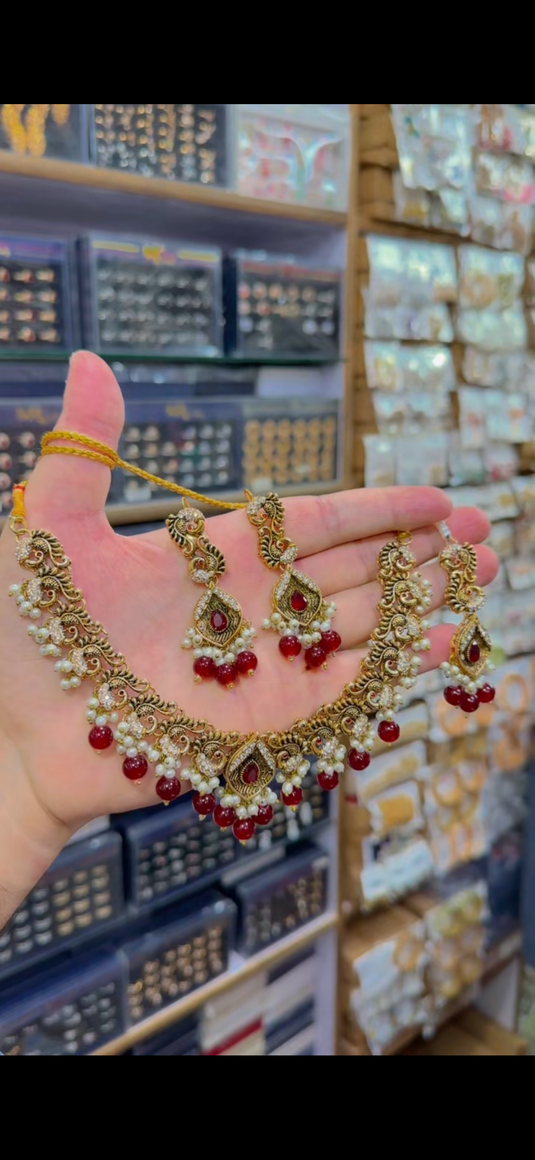 3D Oxidise Necklace set(Ns149)