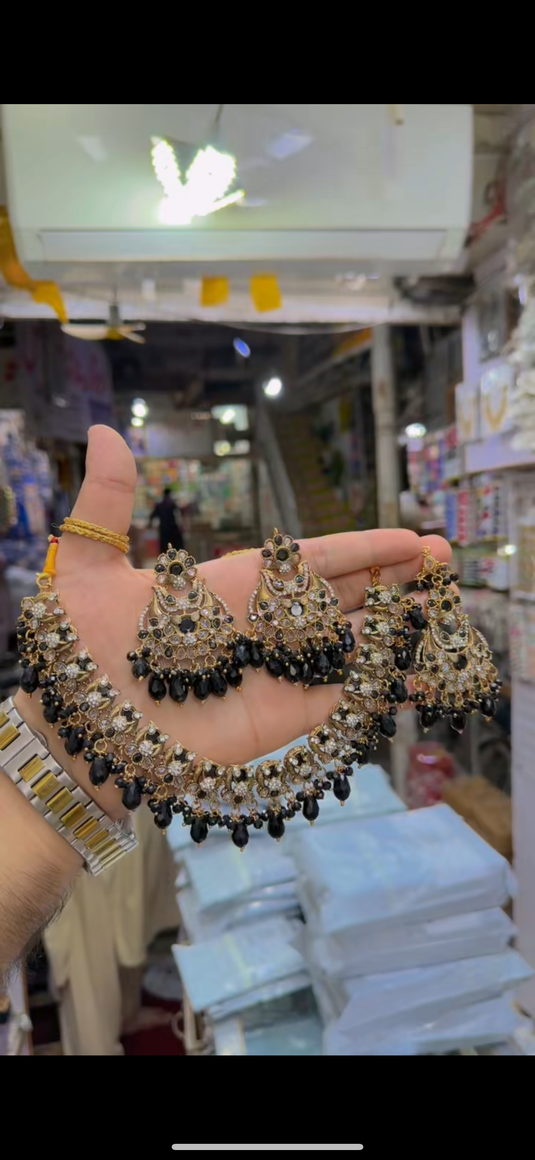 Zircone Polki Stone’s Necklace set(Ns342)
