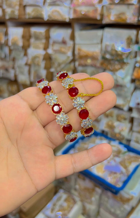 sona polish Zircone stones bangles (Bg115)