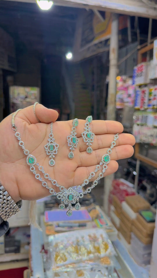 1 carat american diomand (Ad) necklace set (Ns351)