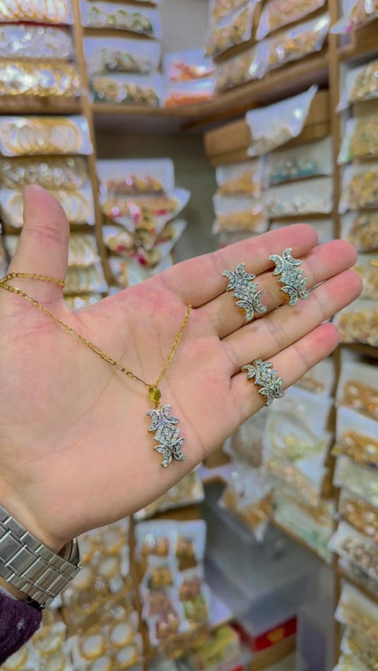 Gold plated Ganga Jamni combo set(Ls153)