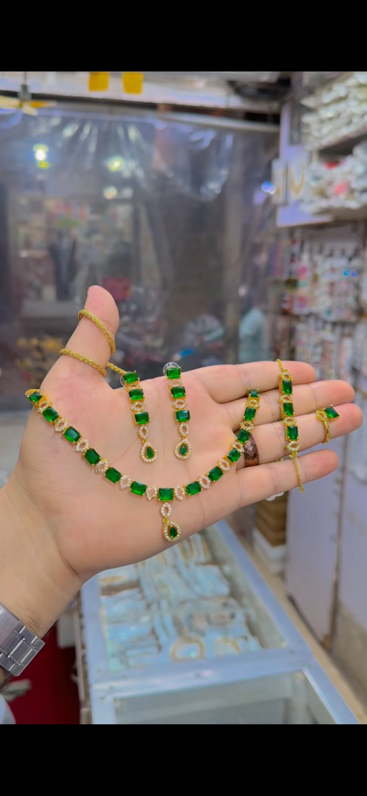 One Carrat Necklace set with bracelet & Ring (Ns253)
