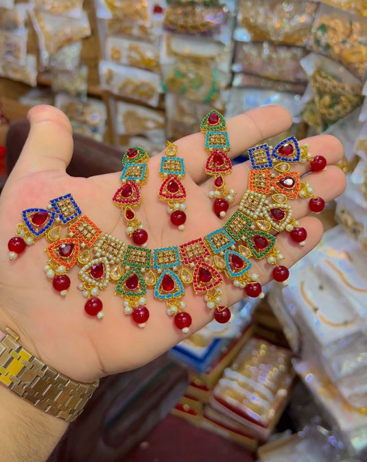 9 ratan Necklace set (Ns080)