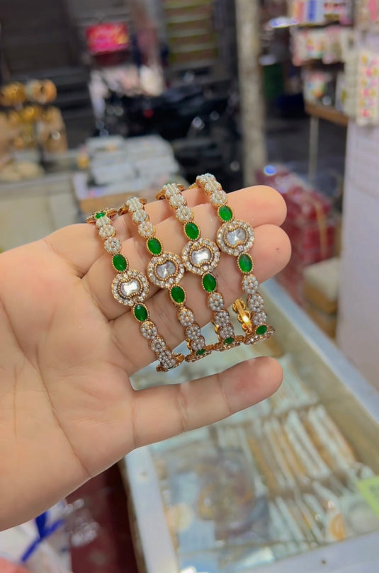 kundan 4 pc bangles (Bg129)