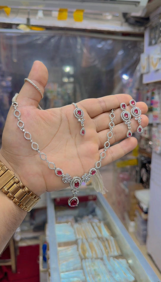 Ad (American diomand necklace set) (Ns250)