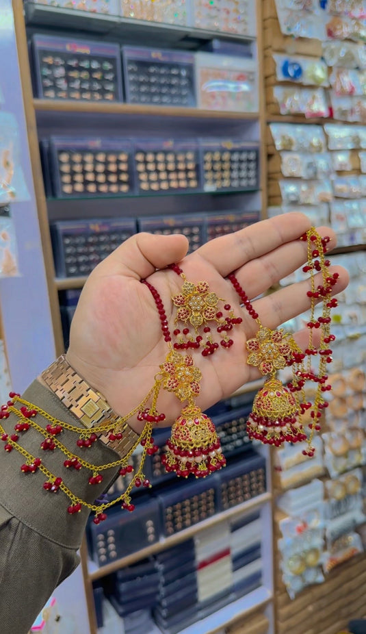 Bahobali earrings + Bindiya (Bk31)