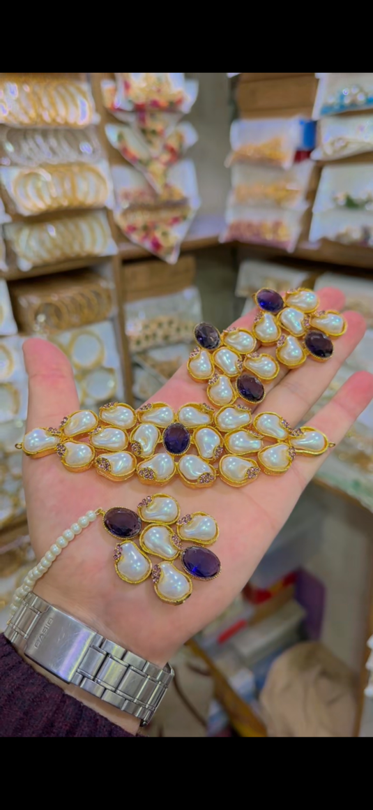 Turkish Mother of Pearl’s chokar set(Cs113)