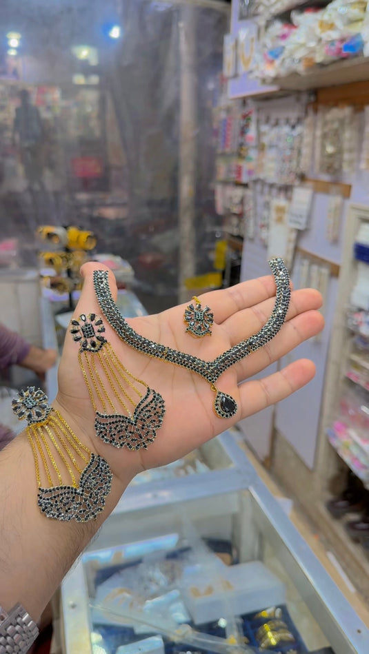Zircone sona polish trending necklace set (Ns302) Premium quality ❤️