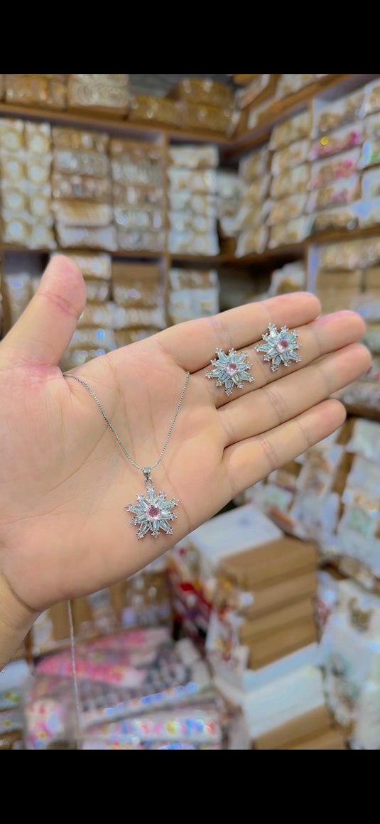 Zircone One Carrat Locket set(Ls123)