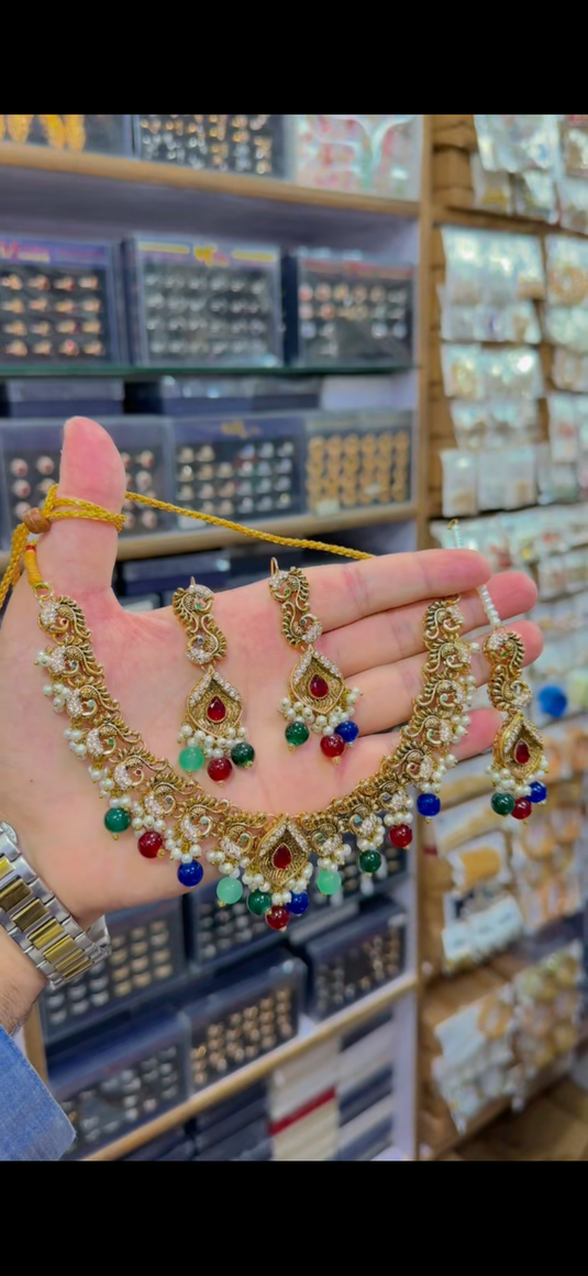 3D Oxidise Necklace set(Ns149)