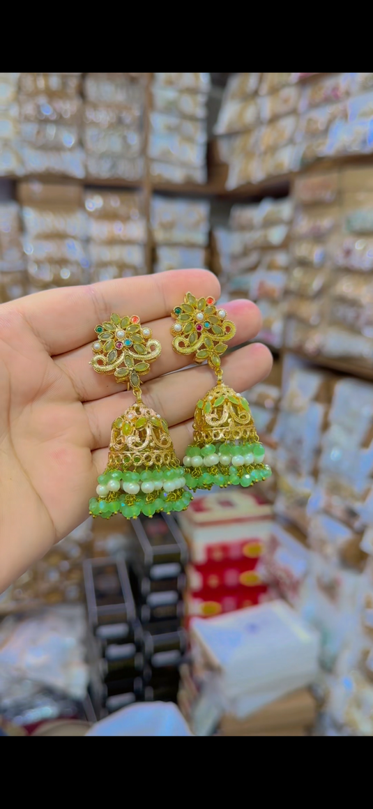 Real Sona Polish Jhumka (Er95)