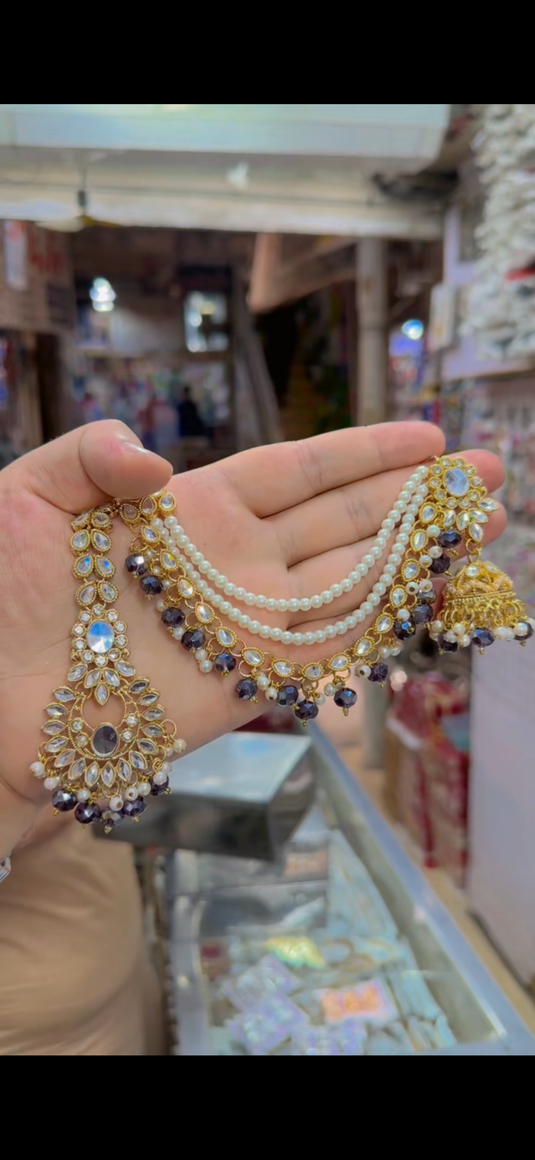 Kundan Bindiya with Saharay wali jhumki(Er166)