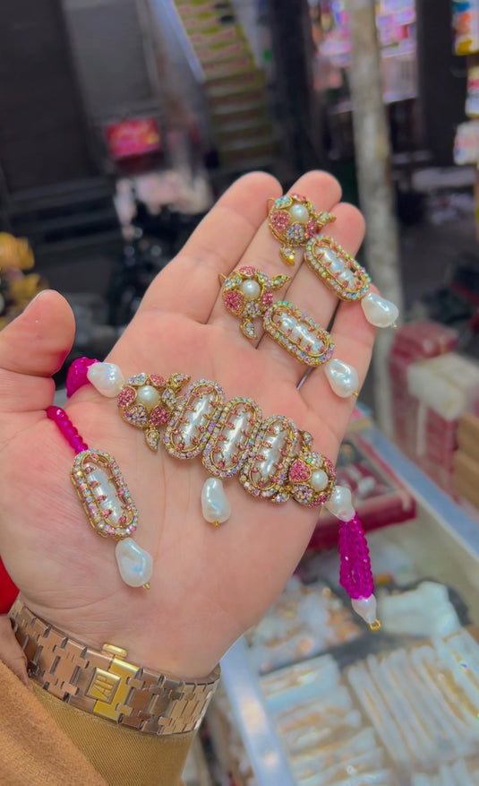 Turkish Mother of Pearl Chokar set (Cs116)