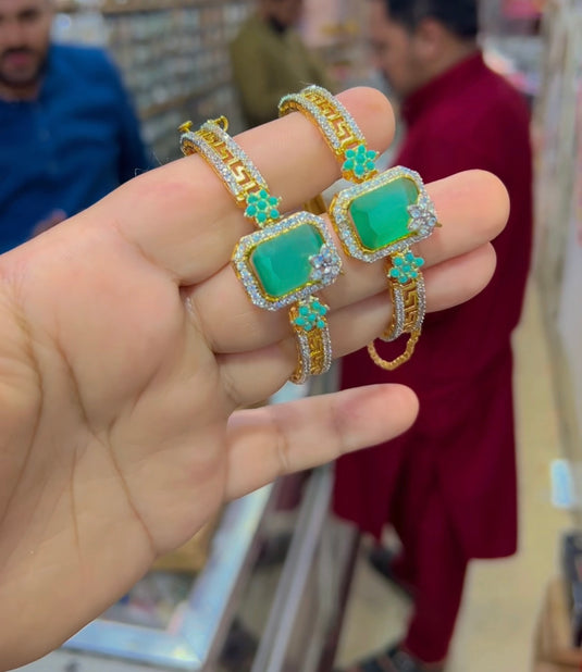 Sona polish glass stones bangles (Bg078)