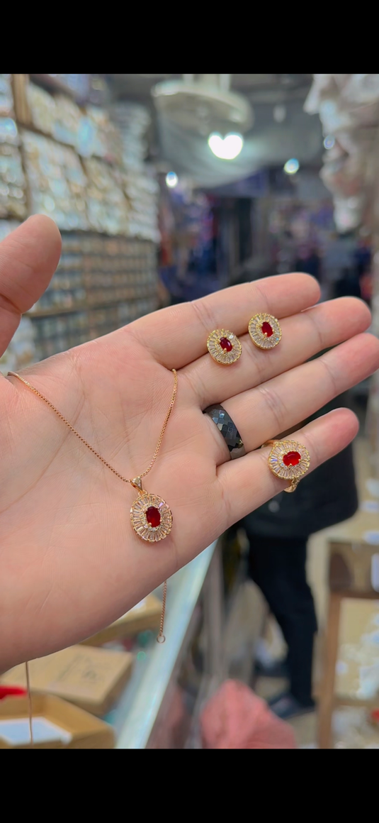 One Carrat Locket set+Ring(Ls166)