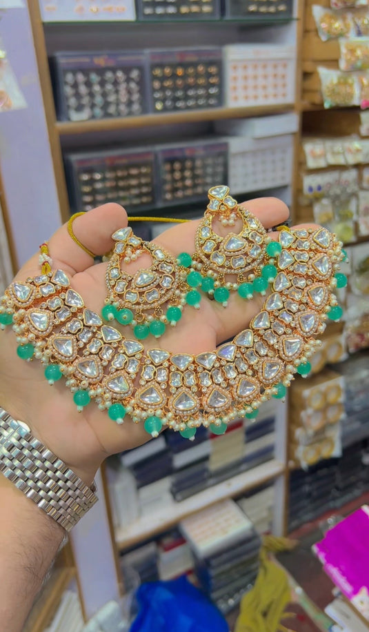 Kundan necklace set With Jhumar (Ns131)