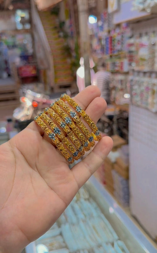Gold plated White gold bangles (Bg287)