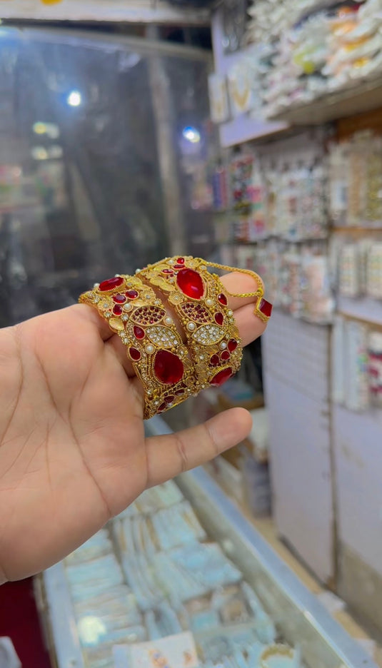 Turkish Zircone (Openable) bangles (Bg339)  Size For 2.4 (ad pa2) and 2.6 (sawa2)