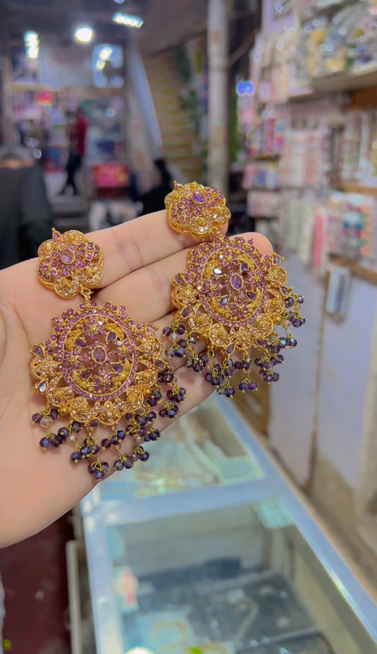 3D zircine Stones Earrings (Er100)