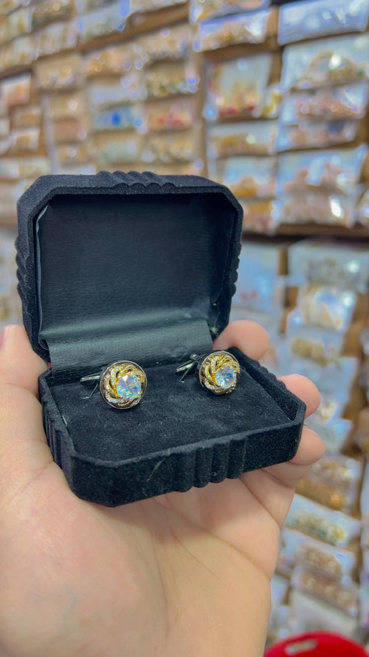 Zircone Italiyan Cufflink with Box (Ca13)